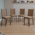 Kit de 4 Sillas de Comedor 4290 Marrón/Beige Madesa