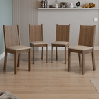 Kit de 4 Sillas de Comedor 4290 Marrón/Beige Madesa