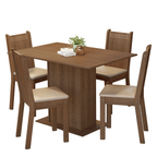 Juego de Comedor Tina con 4 Sillas Marrón/Beige