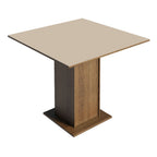 Mesa de Comedor Cuadrada 4 Puestos de Madera Marrón/Crema Madesa