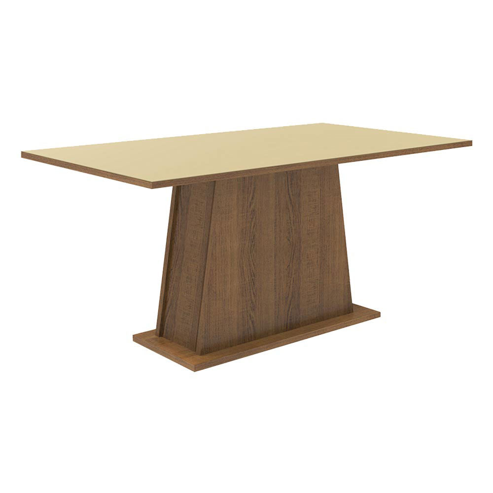 Mesa de Comedor Rectangular 6 Puestos de Madera Marrón/Crema Madesa