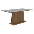 Mesa de Comedor Rectangular 6 Puestos de Madera Marrón/Gris Madesa