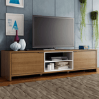 Centro de Entretenimiento Mesa para TV Metz 180 cm Hasta 75 Pulgadas Marrón/Blanco Madesa