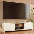 Centro de Entretenimiento Mesa para TV Linz Hasta 80 Pulgadas Blanco/Marrón