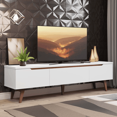Centro de Entretenimiento Mesa para TV Reims 180 cm Hasta 75 Pulgadas Blanco Madesa