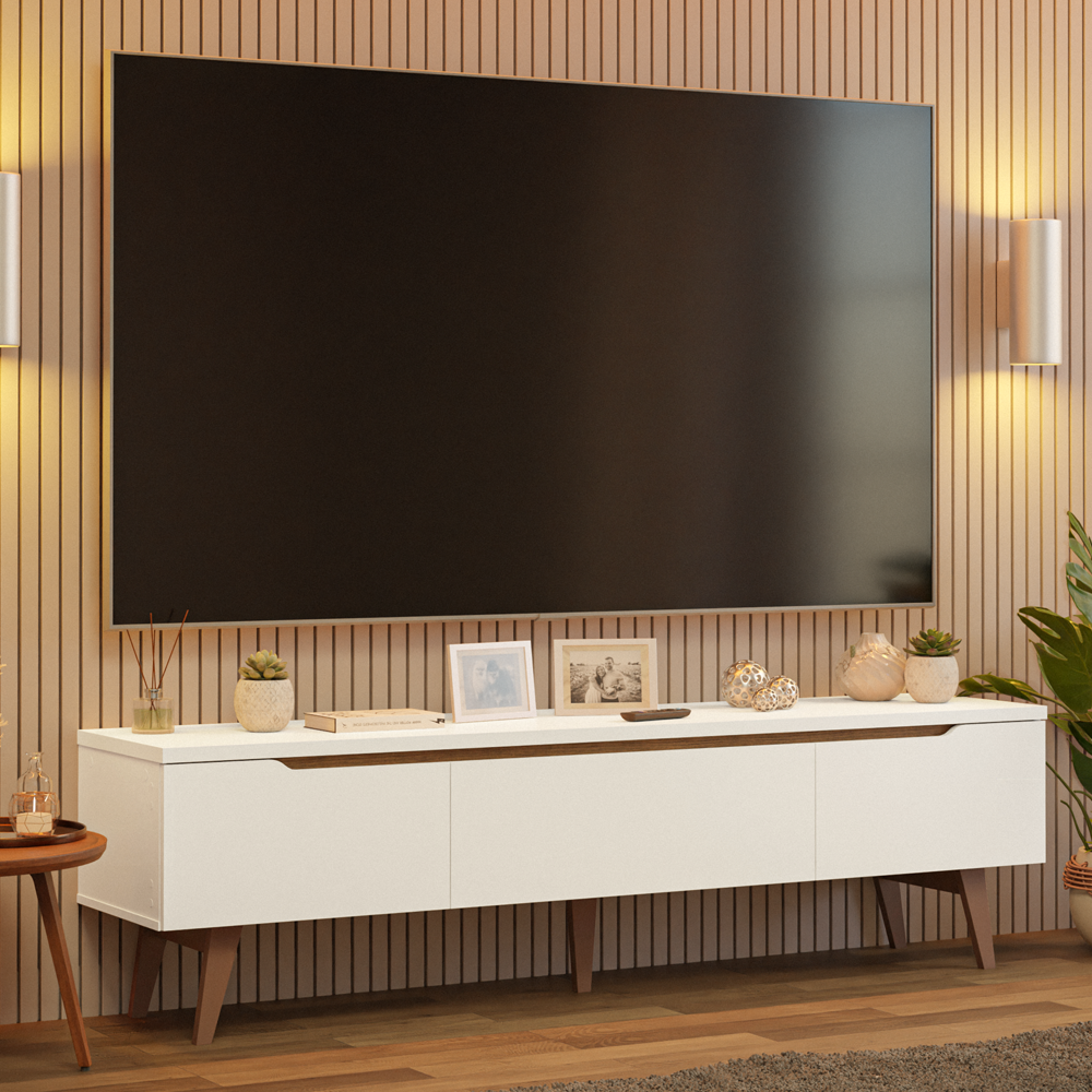 Centro de Entretenimiento Mesa para TV Doha Hasta 80 Pulgadas Blanco