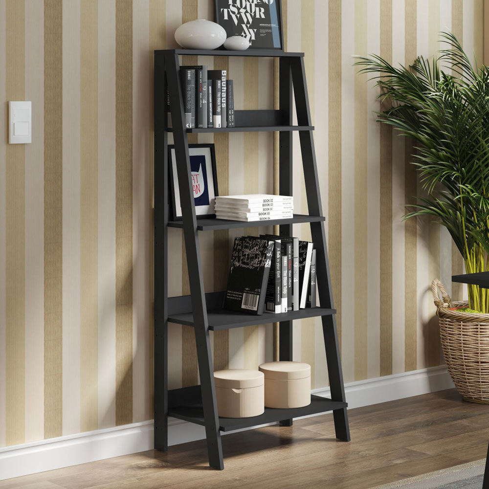 Mueble Estante Librero 61 cm con 4 Niveles Negro Madesa