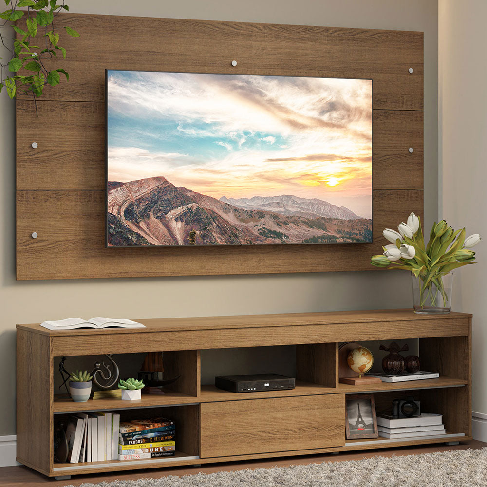 Centro de Entretenimiento para TV Orlando Mesa y Panel de Hasta 65 Pulgadas Marrón