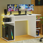 Escritorio Gamer Moderno para PC y Consola 9424 Blanco