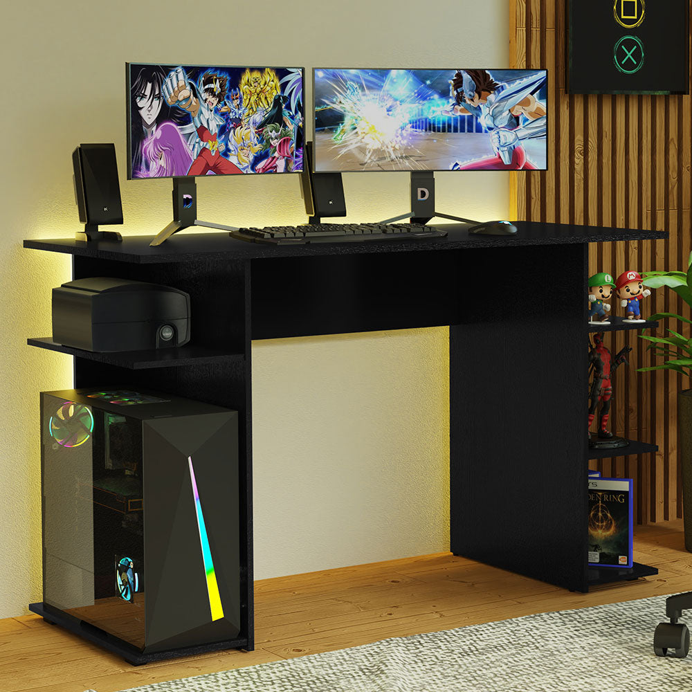 Escritorio Gamer Moderno para PC y Consola 9424 Negro