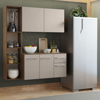Cocina Compacta Elevada Easy 120 cm con Encimera Marrón/Crema Madesa
