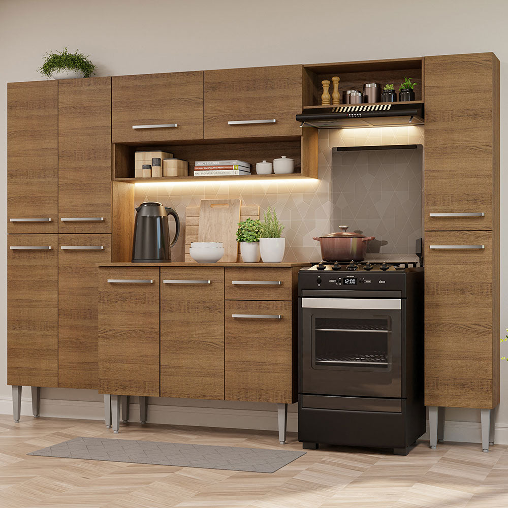 Cocina Integral Emilly Hit 2.60 Metros Marrón