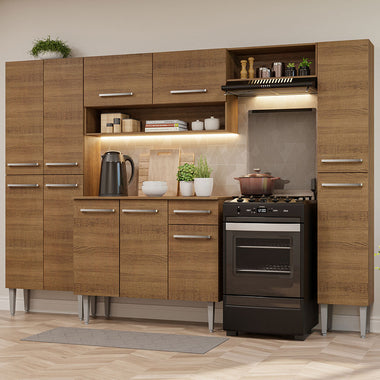 Cocina Integral Emilly Hit 2.60 Metros Marrón