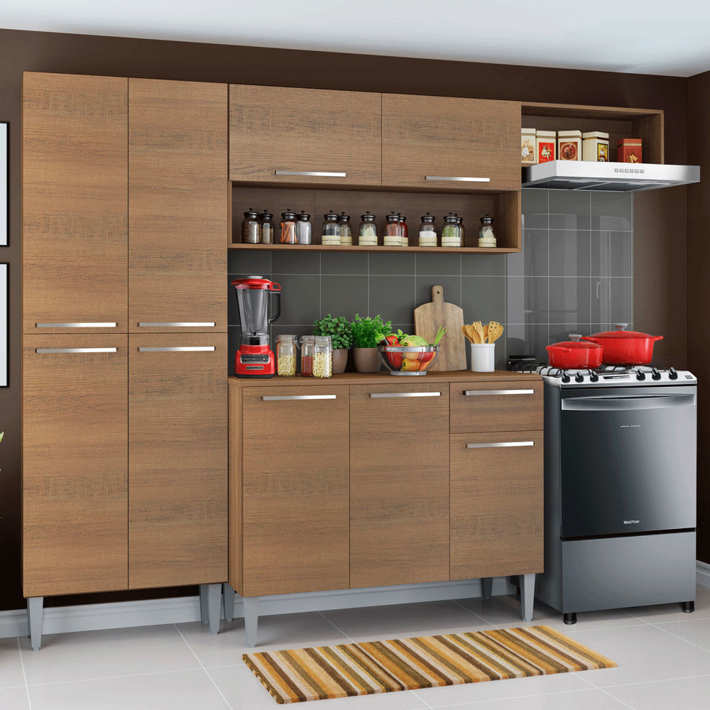 Cocina Integral Emilly Top 2.30 Metros Marrón