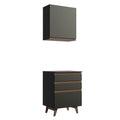 Kit Mueble de Cocina Superior y Mueble Bajo Reims 60 cm Negro