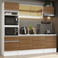 Cocina Integral Diamante 240 cm con Encimera Blanco/Marrón Madesa