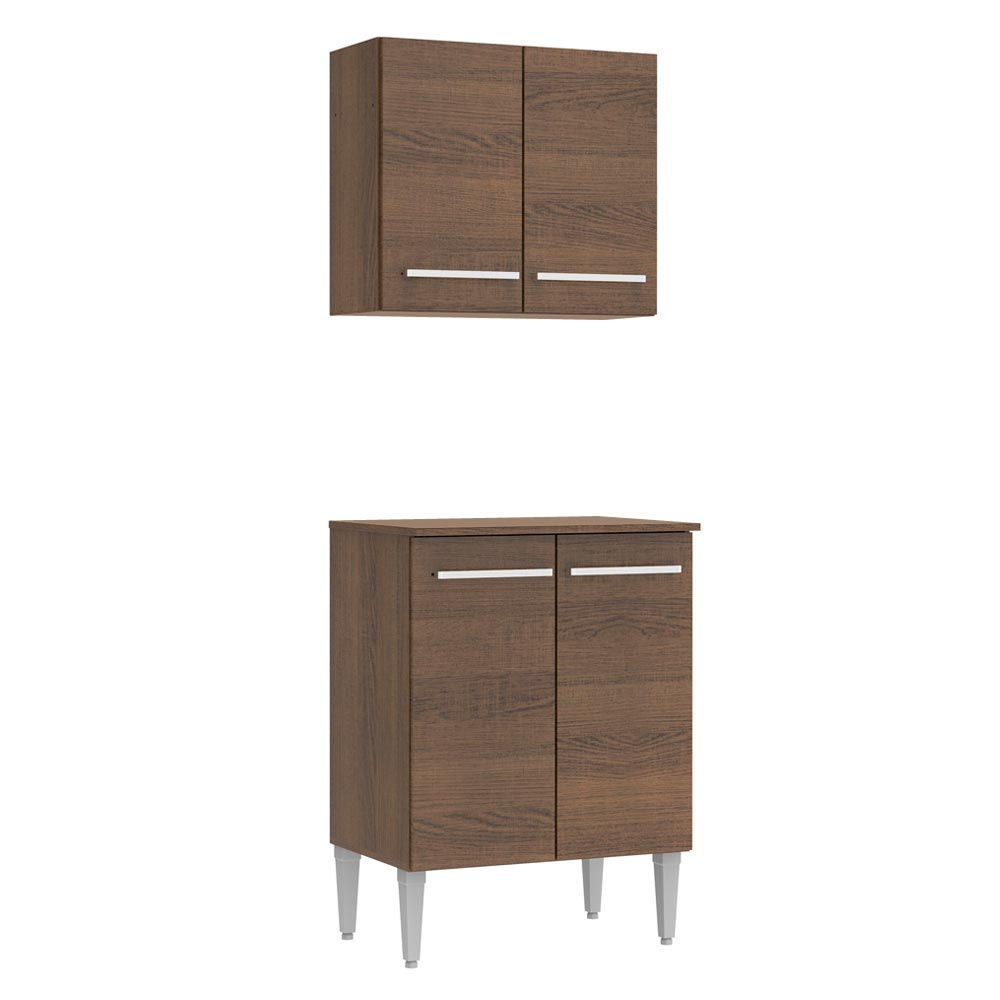 Kit Mueble de Cocina Superior y Mueble Bajo Emilly 64 cm