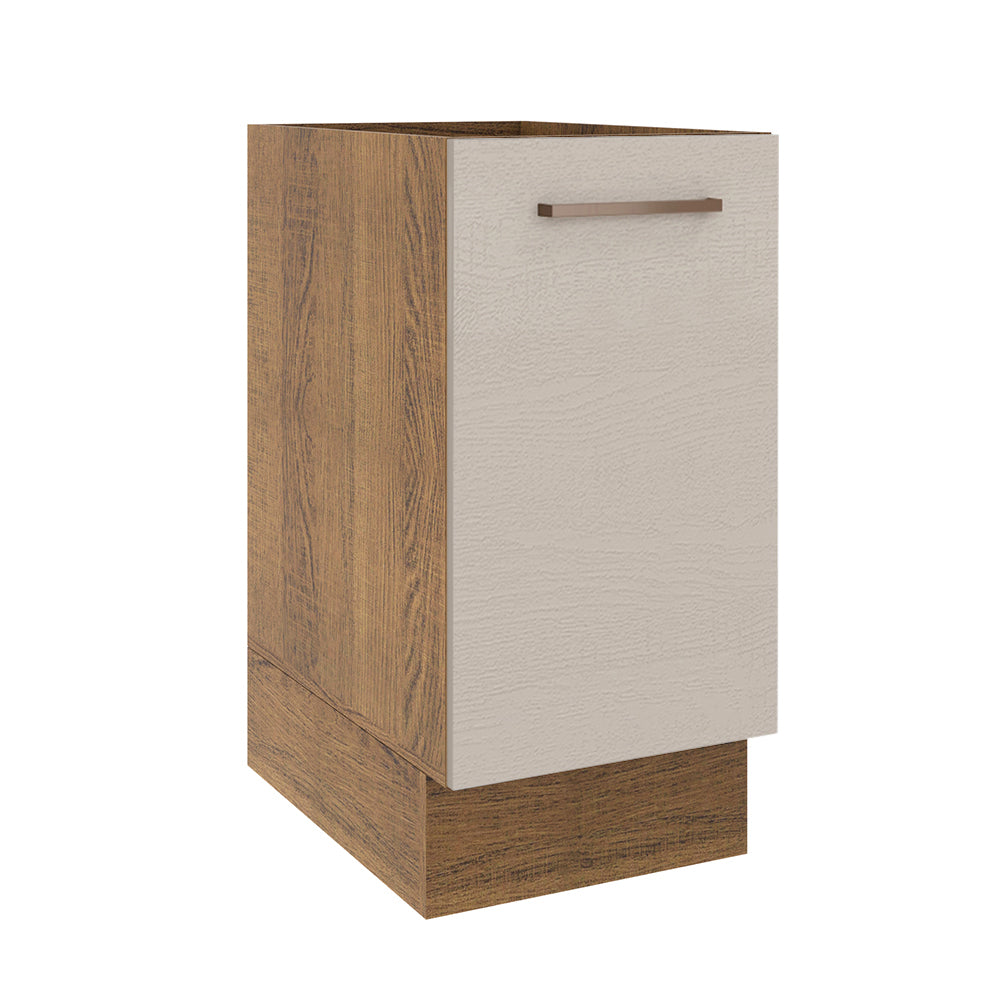 Mueble de Cocina Bajo Agata 1 Puerta 35 cm x 60 cm sin Encimera Marrón/Crema