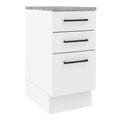 Mueble de Cocina Bajo Agata 3 Cajones 40 cm x 60 cm con Encimera Blanco