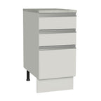 Mueble de Cocina Bajo Glamy 3 Cajones 40 cm x 60 cm con Encimera Blanco