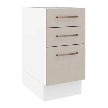 Mueble de Cocina Bajo Agata 3 Cajones 40 cm x 60 cm sin Encimera Blanco/Crema