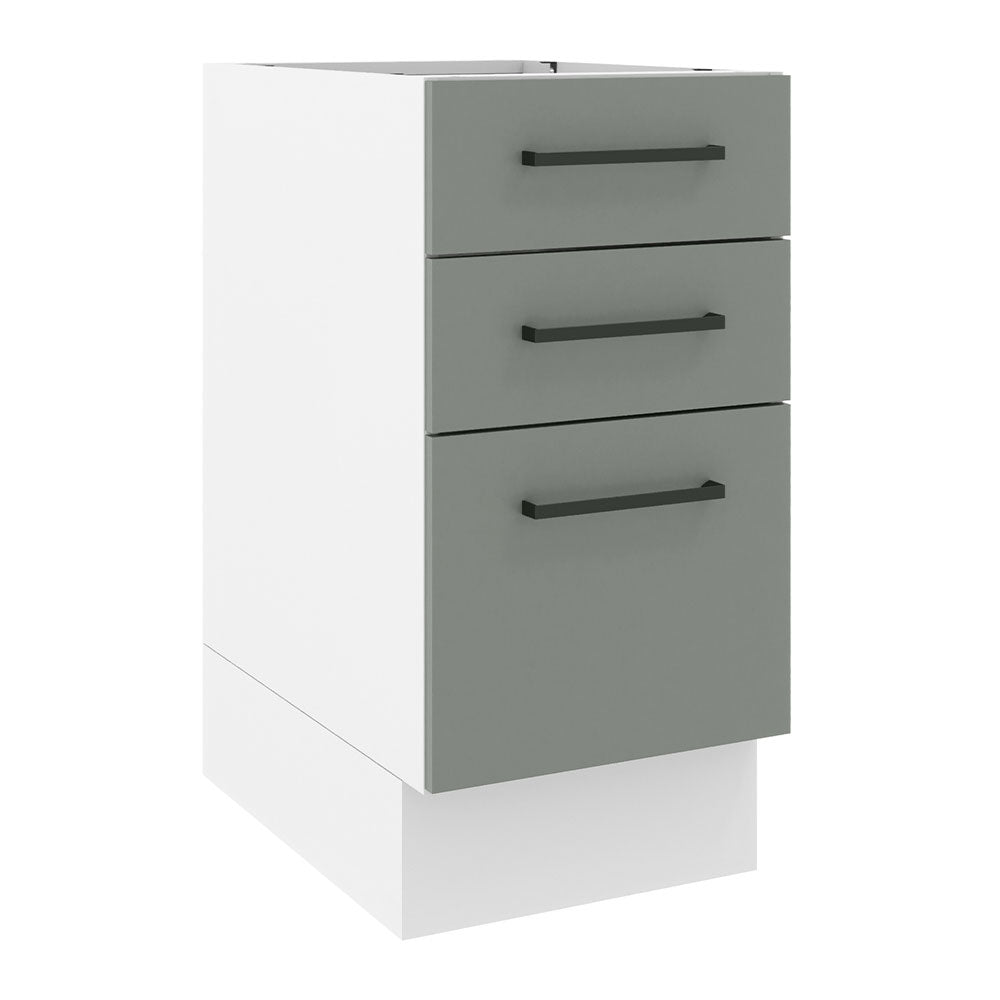 Mueble de Cocina Bajo Agata 3 Cajones 40 cm x 60 cm sin Encimera Blanco/Gris