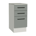 Mueble de Cocina Bajo Agata 3 Cajones 40 cm x 60 cm con Encimera Blanco/Gris