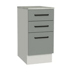 Mueble de Cocina Bajo Agata 3 Cajones 40 cm x 60 cm con Encimera Blanco/Gris