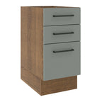 Mueble de Cocina Bajo Agata 3 Cajones 40 cm x 60 cm sin Encimera Marrón/Gris