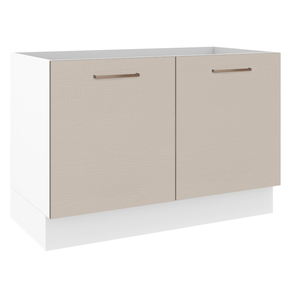 Mueble de Cocina Bajo Agata 1.20 m 2 Puertas Blanco/Crema