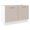 Mueble de Cocina Bajo Agata 1.20 m 2 Puertas Blanco/Crema