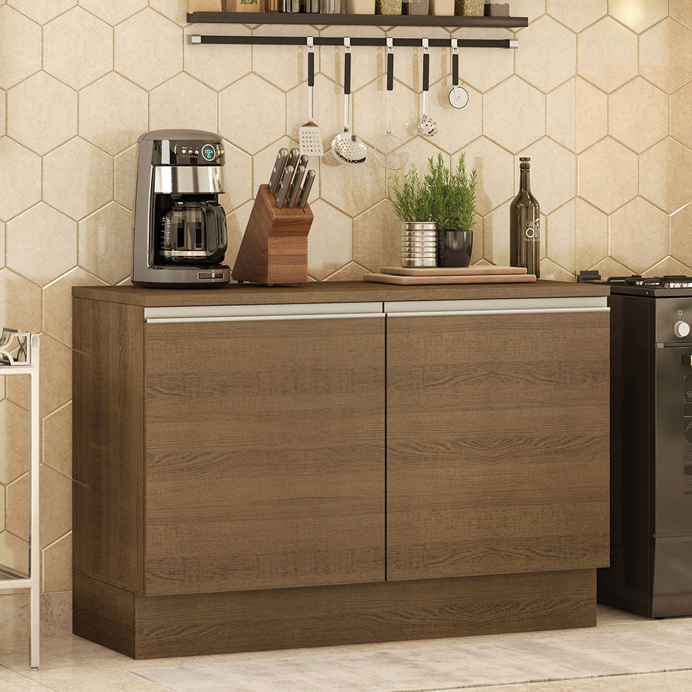 Mueble de Cocina Bajo Glamy 1.20 m 2 Puertas con Encimera Marrón