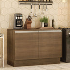 Mueble de Cocina Bajo Glamy 1.20 m 2 Puertas con Encimera Marrón