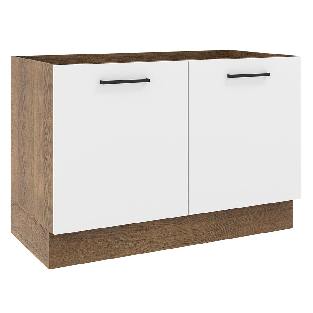 Mueble de Cocina Bajo Agata 1.20 m 2 Puertas Marrón/Blanco
