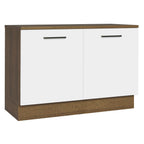 Mueble de Cocina Bajo Agata 1.20 m 2 Puertas con Encimera Marrón/Blanco