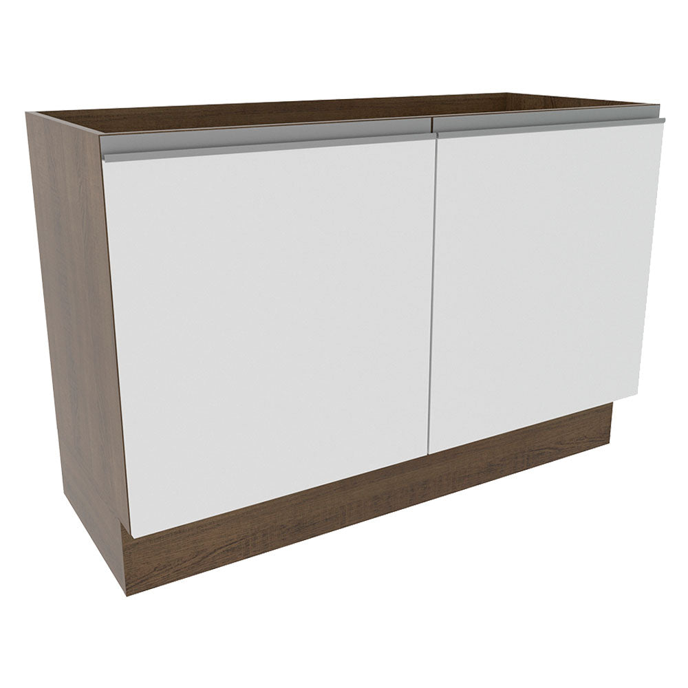 Mueble de Cocina Bajo Glamy 1.20 Metros 2 Puertas Marrón/Blanco