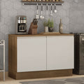 Mueble de Cocina Bajo Glamy 1.20 m 2 Puertas con Encimera Marrón/Blanco