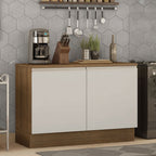 Mueble de Cocina Bajo Glamy 1.20 m 2 Puertas con Encimera Marrón/Blanco
