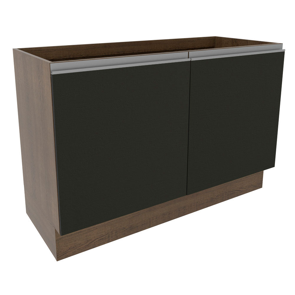 Mueble de Cocina Bajo Glamy 1.20 Metros 2 Puertas Marrón/Negro