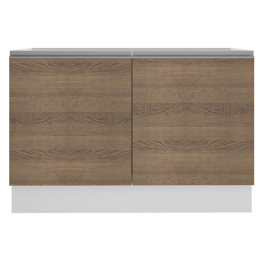 Mueble de Cocina Bajo Glamy 1.20 Metros 2 Puertas Blanco/Marrón