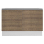 Mueble de Cocina Bajo Glamy 1.20 Metros 2 Puertas Blanco/Marrón