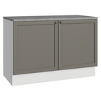 Mueble de Cocina Bajo Vik 1.20 m 2 Puertas con Encimera Blanco/Gris