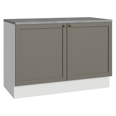 Mueble de Cocina Bajo Vik 1.20 m 2 Puertas con Encimera Blanco/Gris