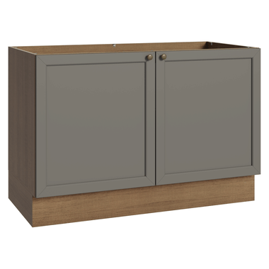Mueble de Cocina Bajo Vik 1.20 Metros 2 Puertas Marrón/Gris