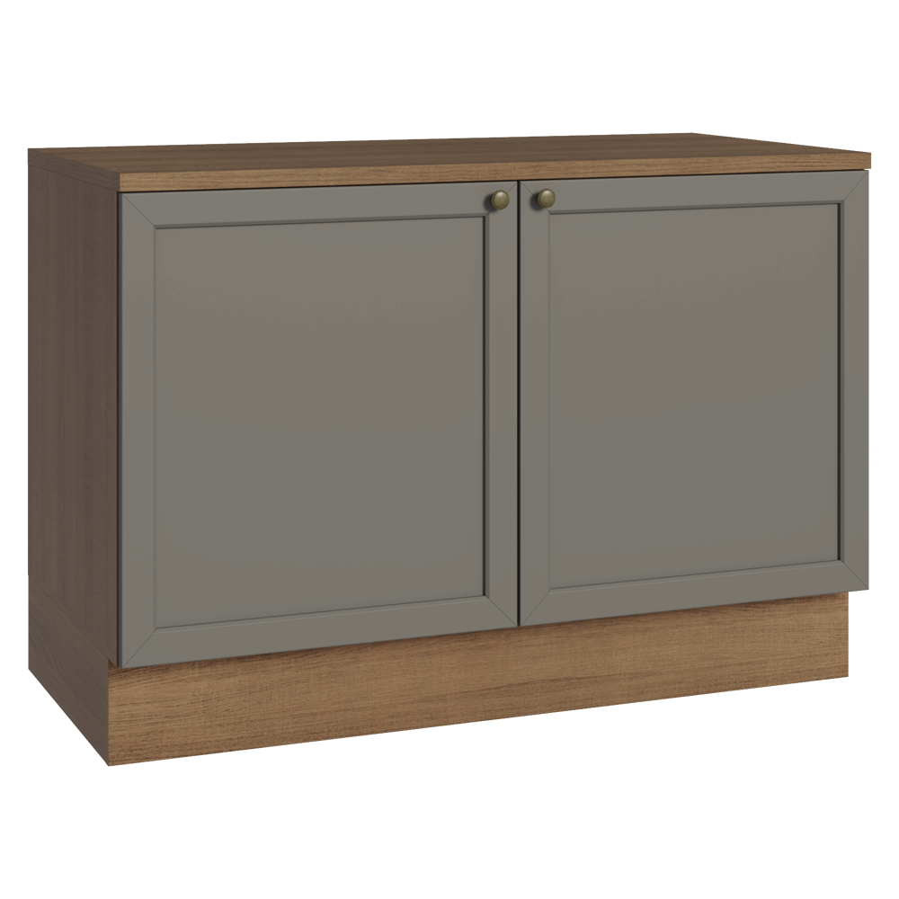 Mueble de Cocina Bajo Vik 1.20 m 2 Puertas con Encimera Marrón/Gris