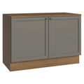 Mueble de Cocina Bajo Vik 1.20 m 2 Puertas con Encimera Marrón/Gris