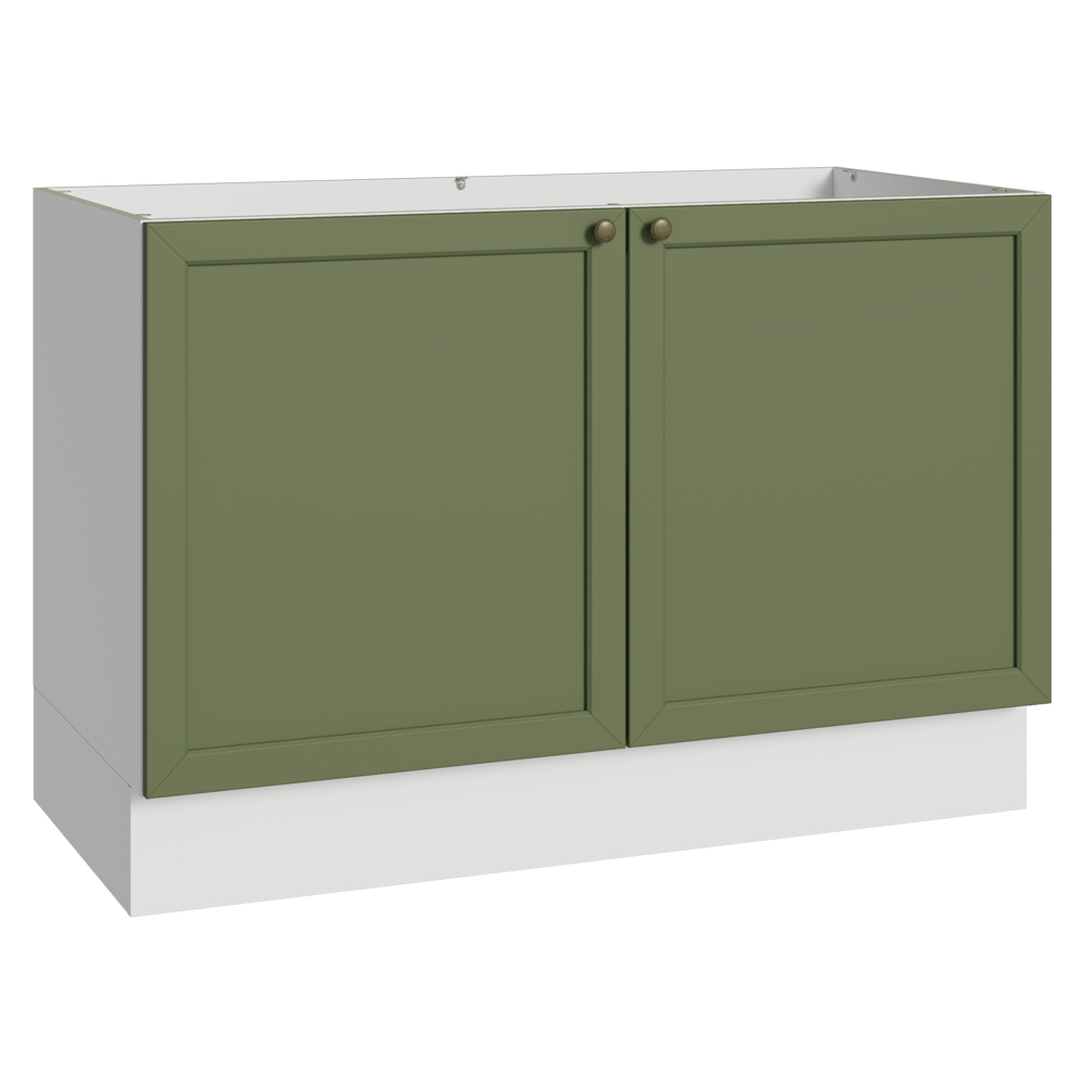Mueble de Cocina Bajo Vik 1.20 Metros 2 Puertas Blanco/Verde