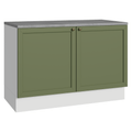 Mueble de Cocina Bajo Vik 1.20 m 2 Puertas con Encimera Blanco/Verde