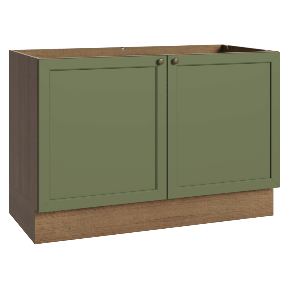Mueble de Cocina Bajo Vik 1.20 Metros 2 Puertas Marrón/Verde
