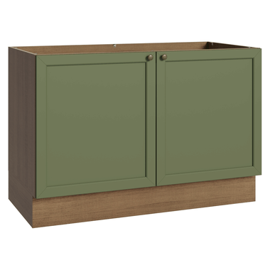 Mueble de Cocina Bajo Vik 1.20 Metros 2 Puertas Marrón/Verde